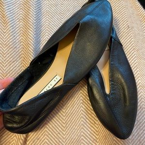 Zara Black Leather Flats